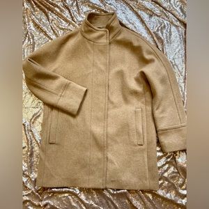 J CREW Cocoon Wool Camel Coat, Sz 14